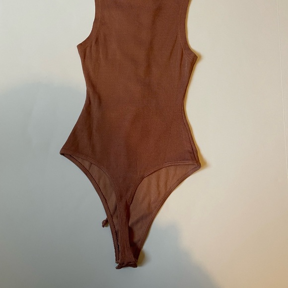 Tularosa Lace Up Ribbed Bodysuit in Nile Blush Color - Picture 7 of 7